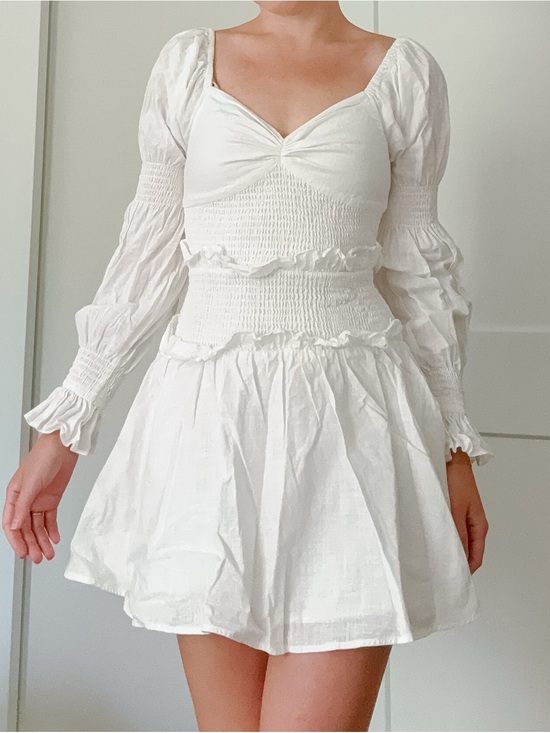 Sabo Skirt Dresses & Skirts - Sabo Skirt White Smocked Mini Dress